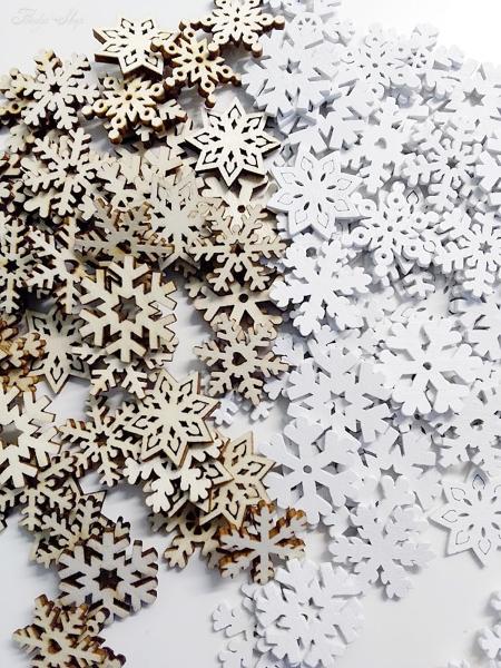 Schneeflocken Streudeko-Mix Holz